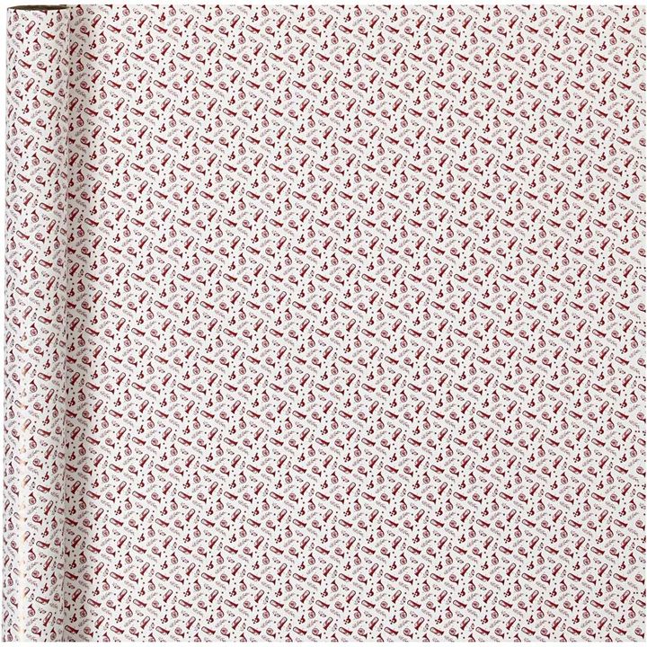 Balící papír  | red white trumpe 70 cm x 4 m
