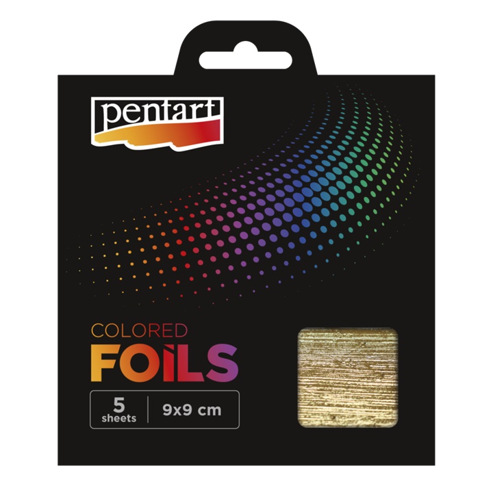 Barevná fólie Pentart 5 listů - 9 x 9 cm | různé odstíny