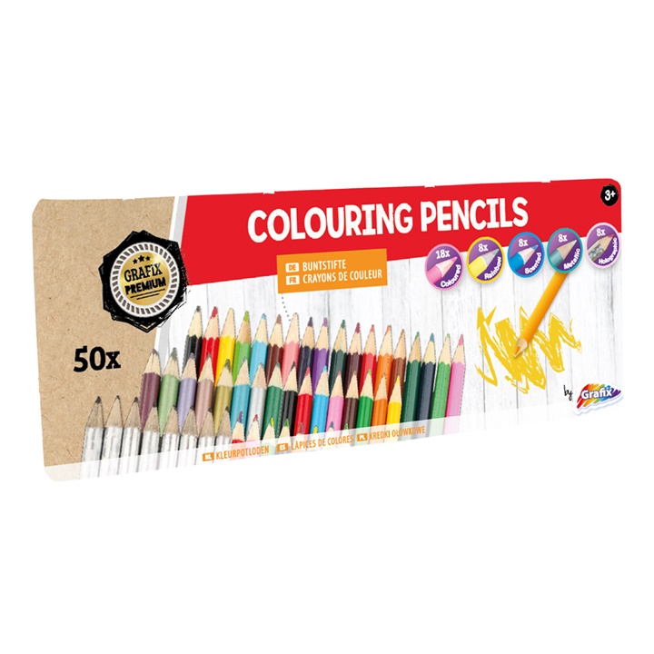 Levně Barevné tužky Grafix - 50 ks (barvičky)