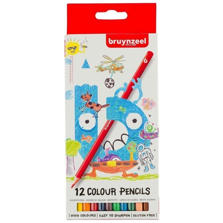 Barevné tužky pro děti Bruynzeel Holland / 12 ks dětské barvičky