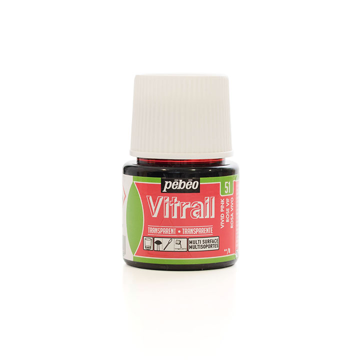 Barva na sklo PEBEO Vitrail 45 ml | Vivid Pink malování na sklo