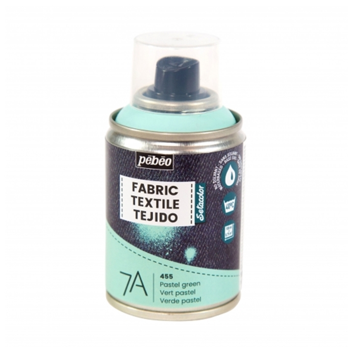 Barva na textil ve spreji PEBEO 7A 100 ml / různé odstíny | 455 Pastel Green akrylová barva na textil