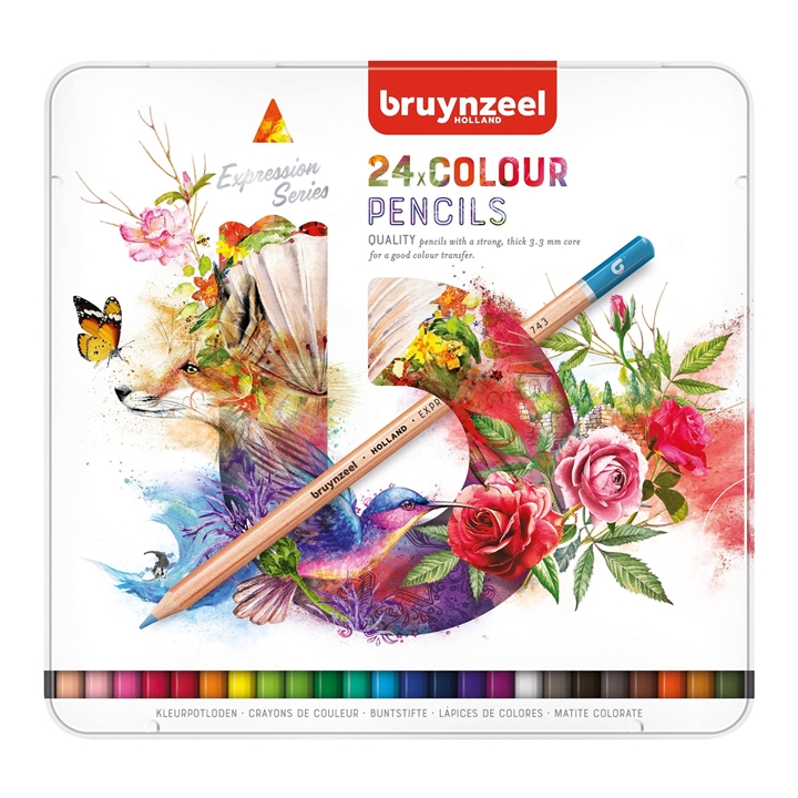Barvičky Bruynzeel Expression Series v plechovém obalu / různé sady | 24 pcs sada barevných tužek