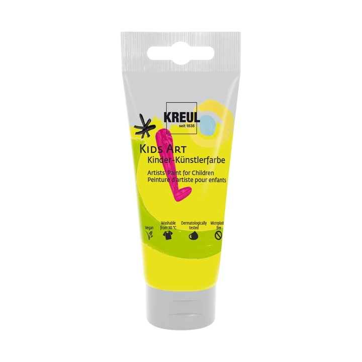 Barvy pro děti KREUL 75 ml | fluorescent yellow kvašové barvy