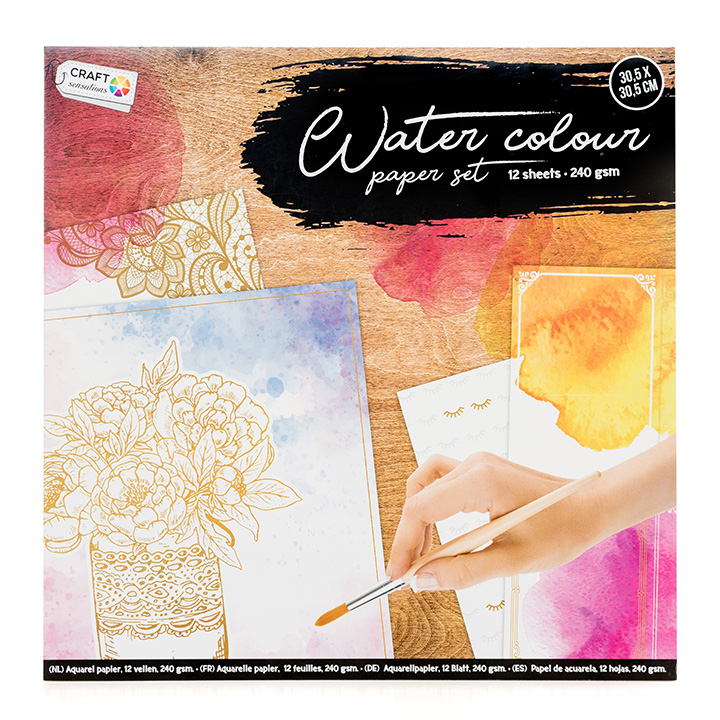 Levně Blok papírů Craft Sensations pro akvarelové barvy - 12 listů (skicák s)