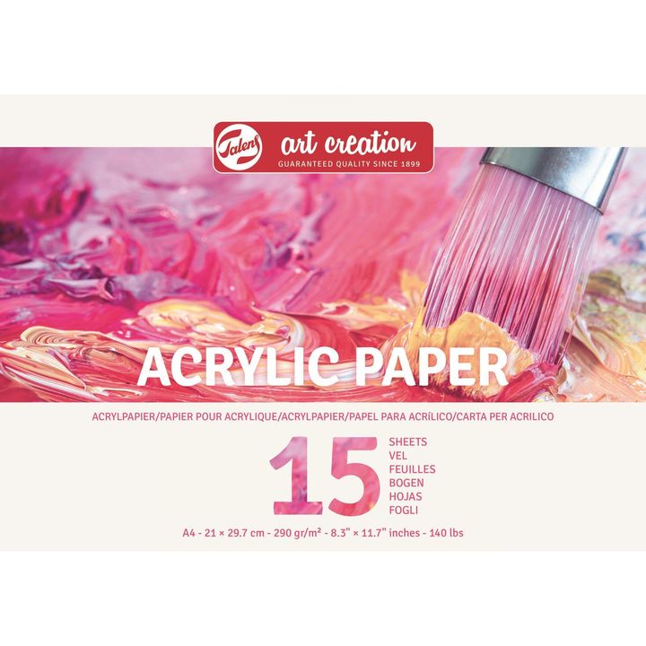 Blok papírů pro akrylové barvy 15 listů | A4 umělecký blok pro akrylové barvy