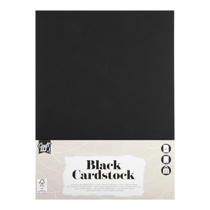 Černá papírová podložka A4 10 listů kreativní blok papírů