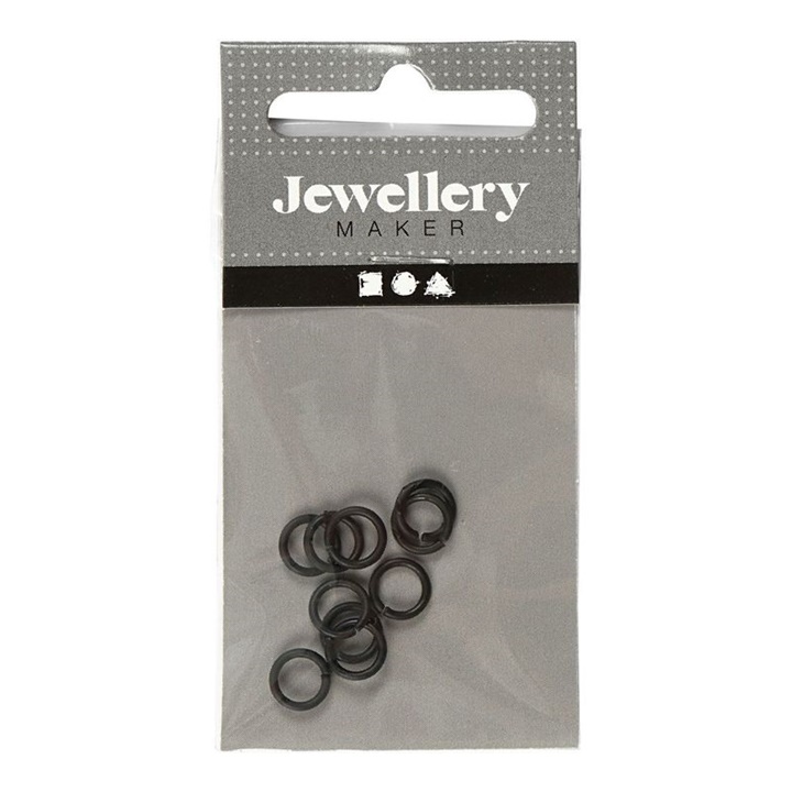 Černé spojovací kroužky 7 mm x 1 mm - 50 ks