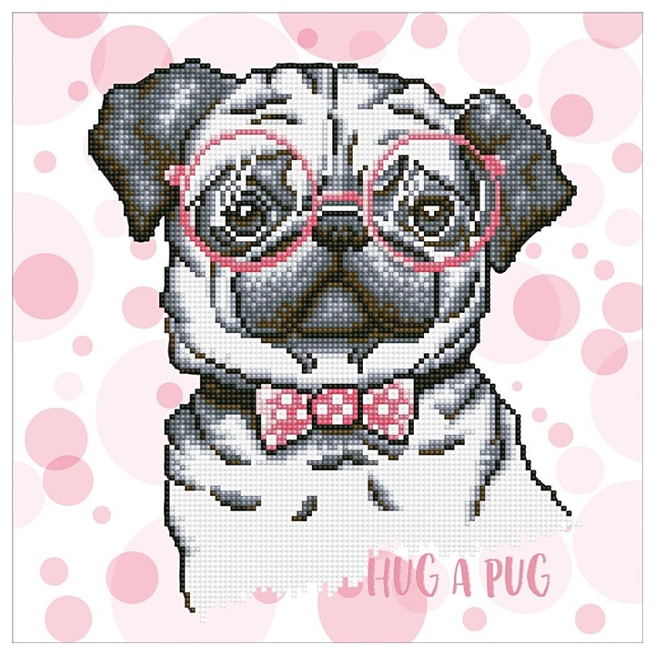 Diamantový obraz - Pug 35 x 35 diamantové malování