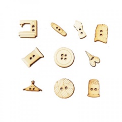 Dřevěné miniaturní knoflíky - různé sety