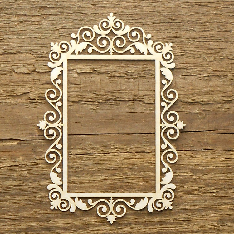 Levně Dřevěný dekorační rámeček – obdélníkový ornament