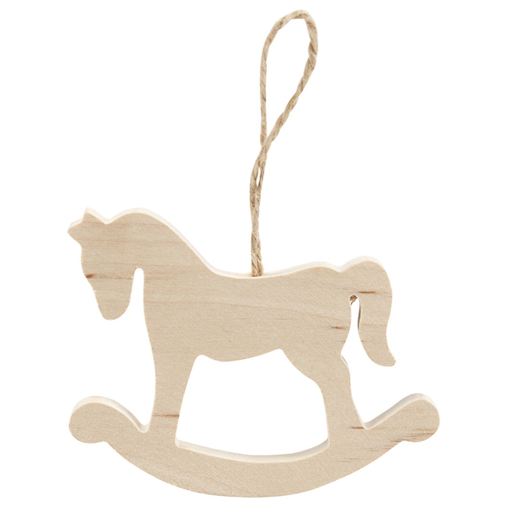 Levně Dřevěný koník - vánoční ozdoba (dřevěný výrobek k dotvoření)