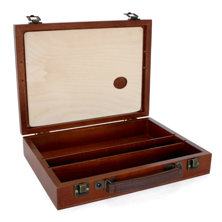 Levně Dřevěný kufřík Renesans na barvy 32x23.5x6 cm (prázdný kufřík na barvy)