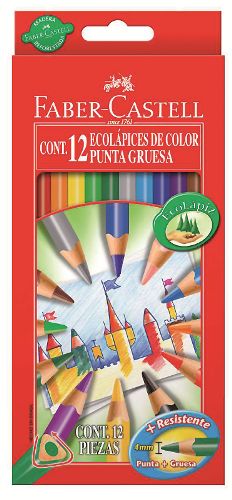 Levně ECO pastelky trojhranné s tuhou 4mm set 12 barevné (Faber Castel -)