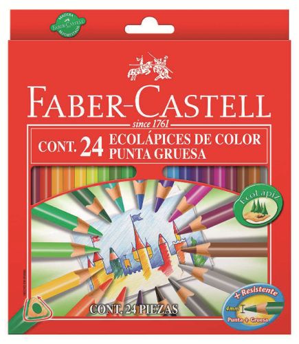 Levně ECO pastelky trojhranné s tuhou 4mm set 24 barevné (Faber Castel -)