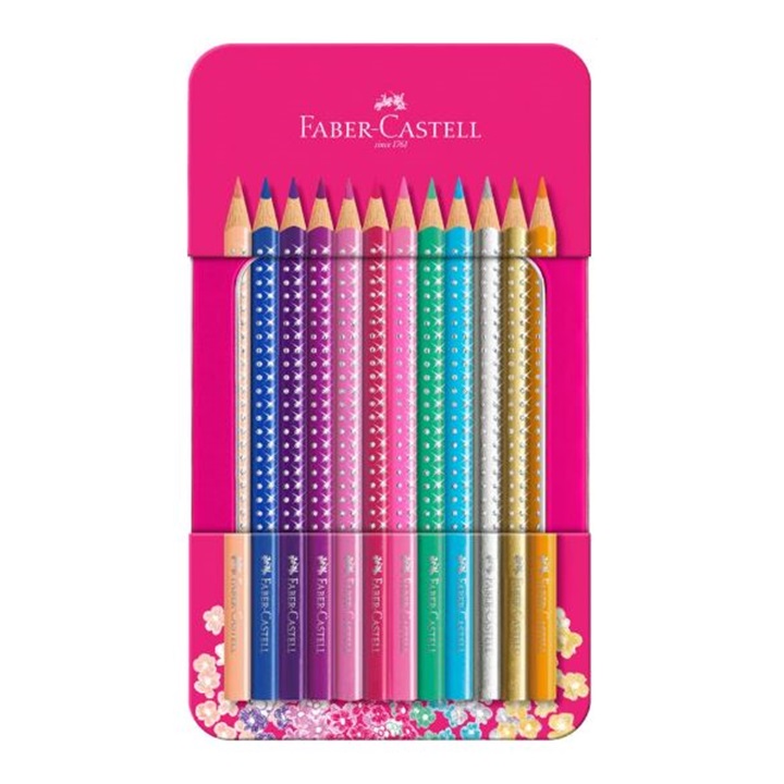 Faber-Castell pastelky Sparkle / set 12 ks trojhranné barevné tužky