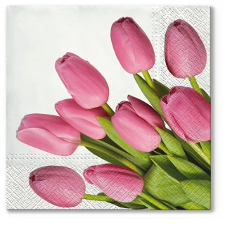 Ubrousky na dekupáž Lovely tulipány - 1 ks