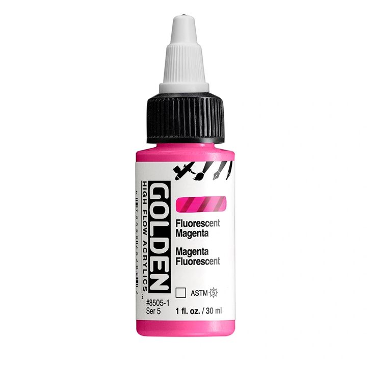 GOLDEN Fluorescenční akrylová barva s vysokým průtokem 30 ml | Různé odstíny