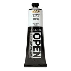 GOLDEN OPEN Pomalu schnoucí iridescentní akrylová barva 148 ml | 7480 Jasná Zlatá Jemná