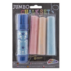 Jumbo Sidewalk Chalk s držákem 3 ks | Modrá