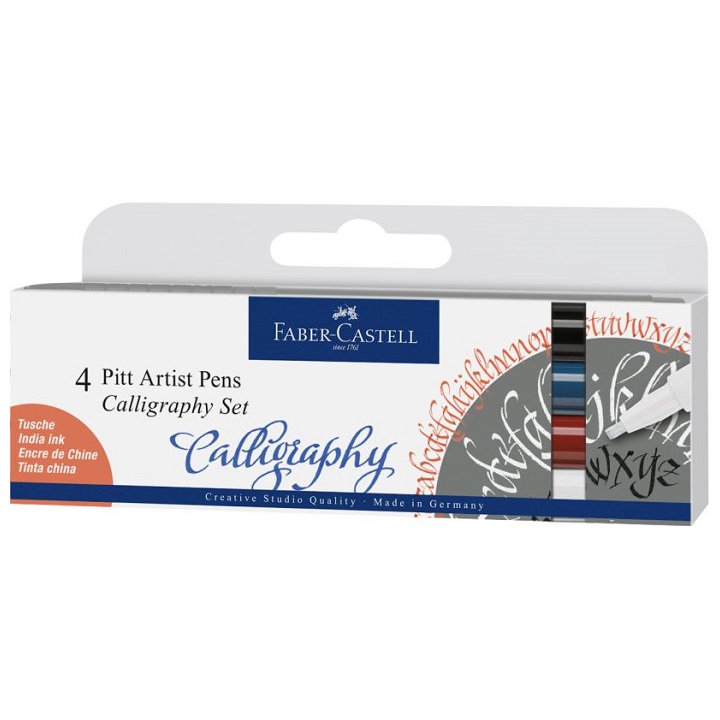 Levně Kaligrafické pera Faber-Castell Pitt / 4 ks (Pitt kaligrafické pera set)