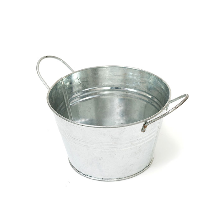 Kovový kbelík s držadly 16x10 cm zinková nádoba