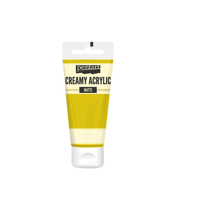 Krémová akrylová barva matná Pentart 60 ml Yellow Krémová akrylová barva 60 ml / rúzne odstíny Krémová akrylová barva 60 ml / rúzne odstíny