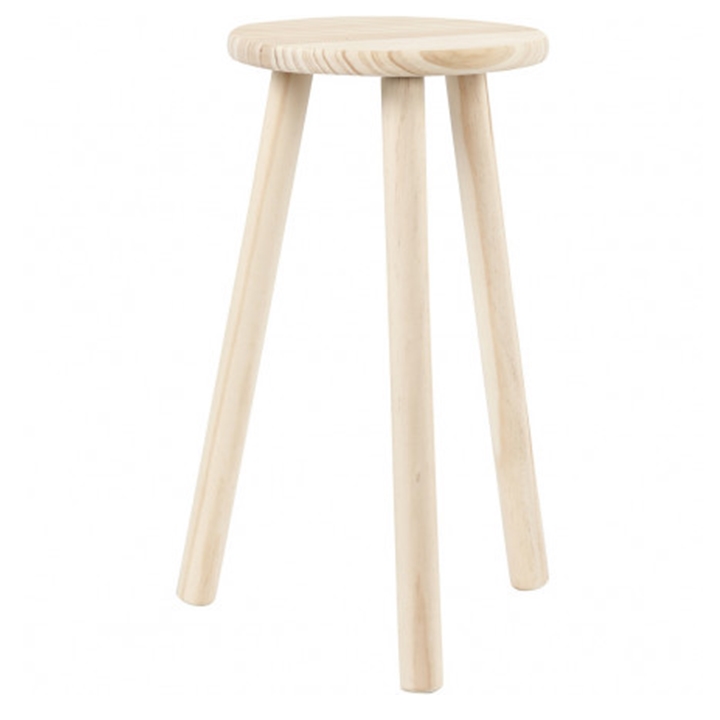 Levně Kulatá stolička na dotvoření se třemi nohami (dřevěná židle)