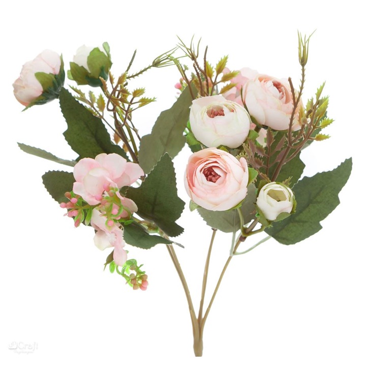 Kytice umělých kamélií pudrově růžová 29 cm umělé květiny