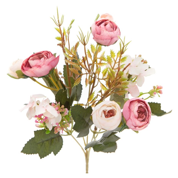 Kytice umělých kamélií růžová 29 cm umělé květiny