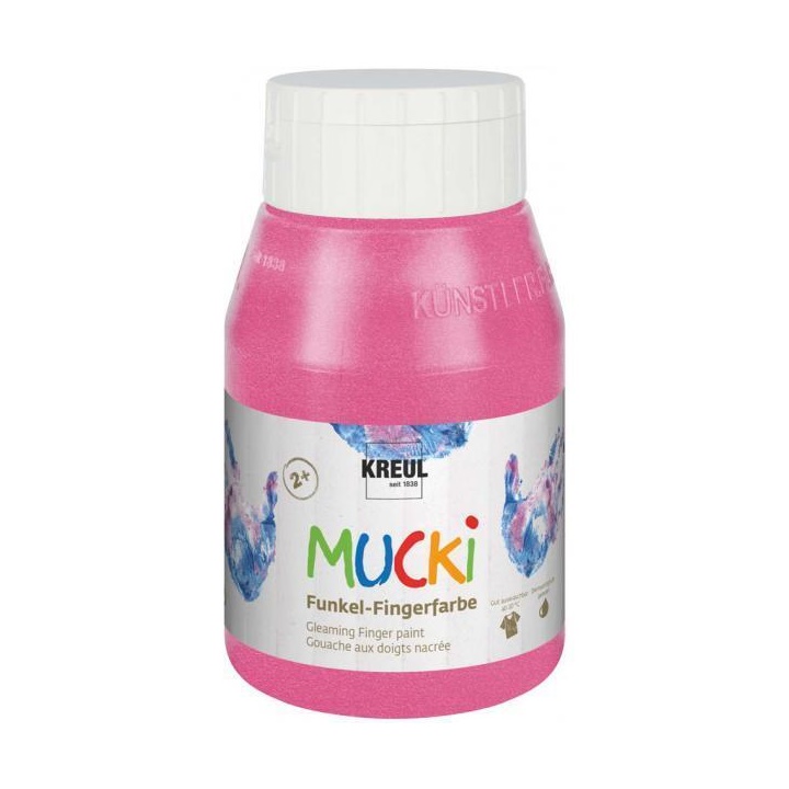 Lesklé dětské prstové barvy MUCKI 500 ml | fairy dust rose barvy pro děti