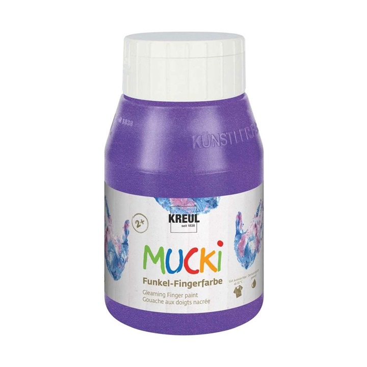 Lesklé dětské prstové barvy MUCKI 500 ml | magical purple barvy pro děti