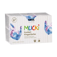 Lesklé dětské prstové barvy MUCKI | sada 6 x 500 ml