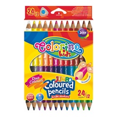 Oboustranné pastelky JUMBO Colorino 12 ks