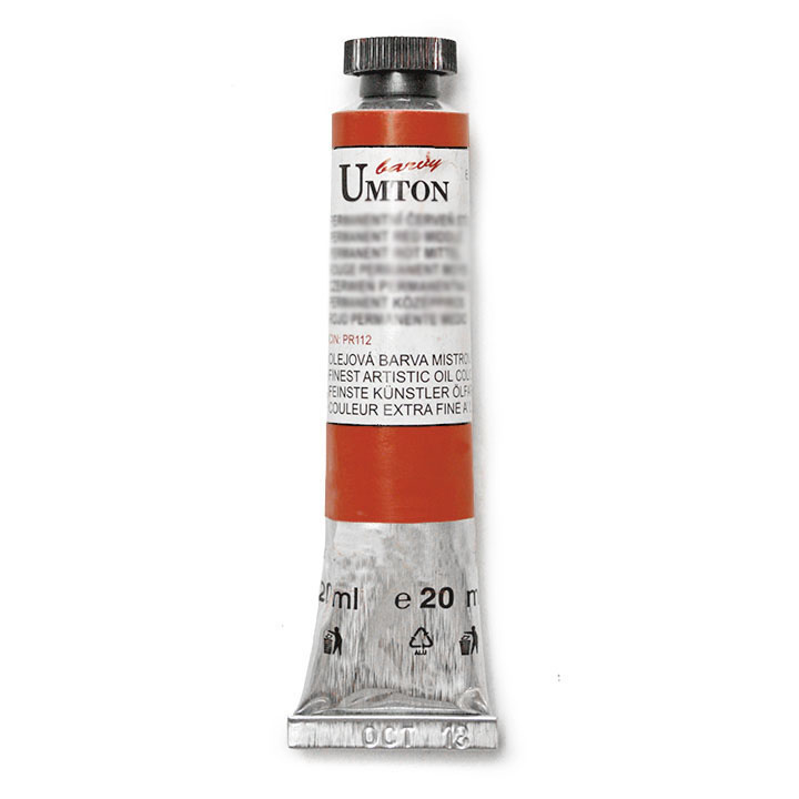 Olejová barva UMTON -Permanent red light 20 ml olejová barva UMTON