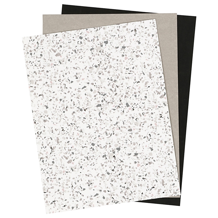 Levně Papír z umělé kůže Monochrome - 3 listy, 1 balení (kožený papír)