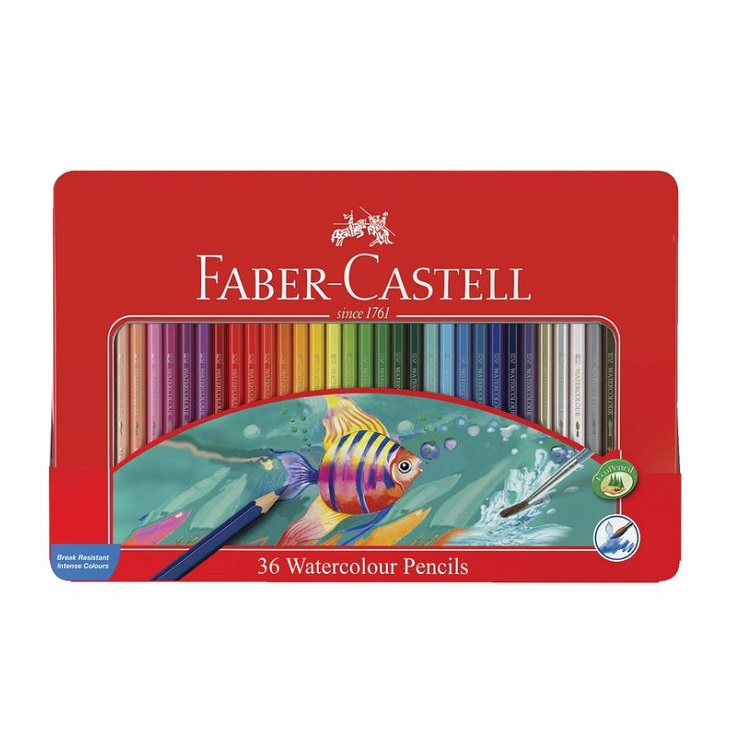 Levně Pastelky akvarelové set 36 barevné v plechovém pouzdře