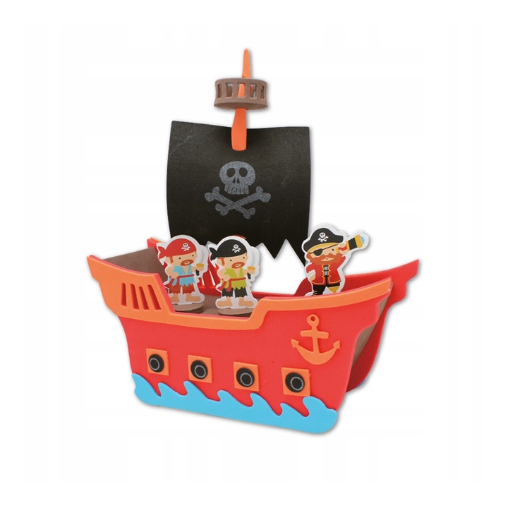 Levně Pěnová sada Pirátská loď 3D - 38 dílná (kreativní sada z pěny)
