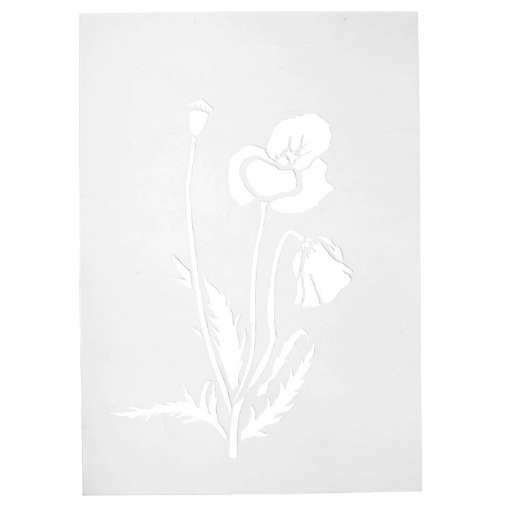 Levně Plastová šablona 21x29.7 cm - motiv květ (šablony na malování)