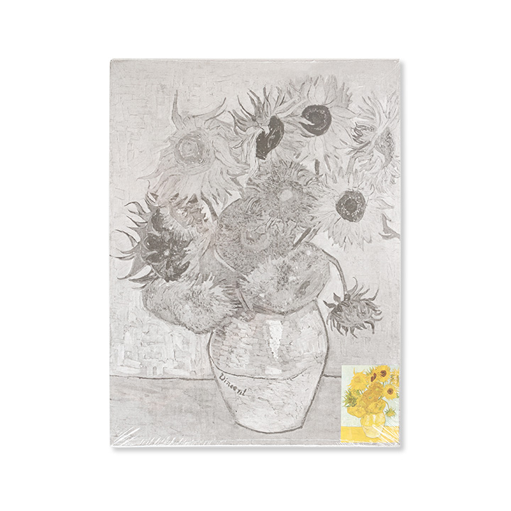 Levně Plátno na lepence se skicou uměleckého díla "Sunflowers" (plátno na)