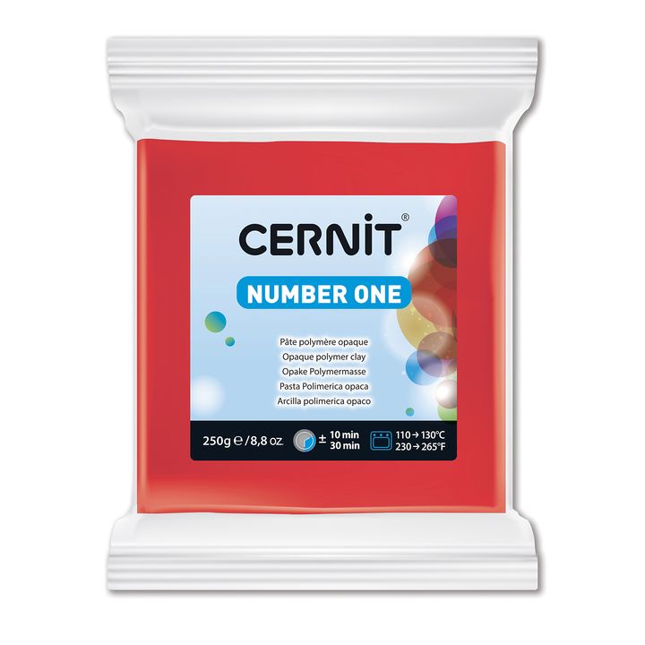 Polymer CERNIT NUMBER ONE 250 g | Red modelovací hmota