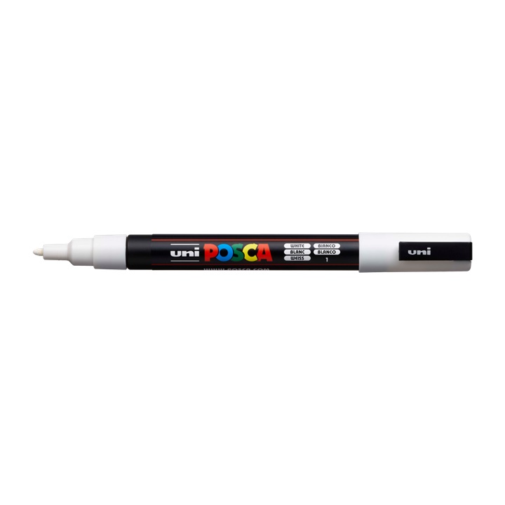 Popisovač UNI POSCA PC-3M 0.9 - 1.3 MM | white (1) dekorativní fix