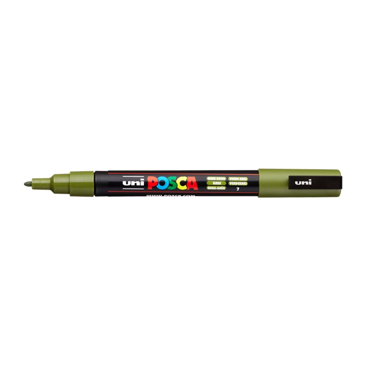 Popisovač UNI POSCA PC-3M 0.9 - 1.3 MM | khaki green (7) dekorativní fix