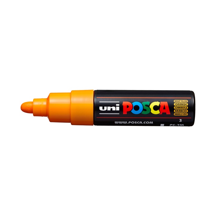 Popisovač UNI POSCA PC-7M 4.5 - 5.5 MM | bright yellow (3) dekorativní fix