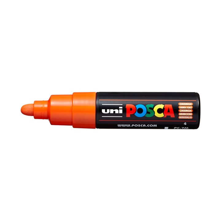 Popisovač UNI POSCA PC-7M 4.5 - 5.5 MM | orange (4) dekorativní fix