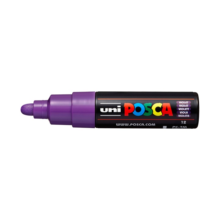 Popisovač UNI POSCA PC-7M 4.5 - 5.5 MM | purple (12) dekorativní fix