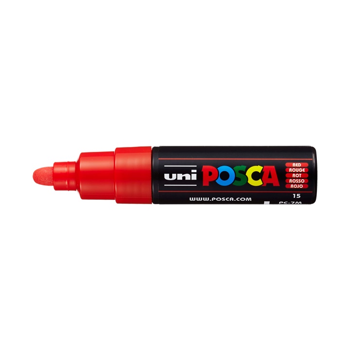 Popisovač UNI POSCA PC-7M 4.5 - 5.5 MM | red (15) dekorativní fix