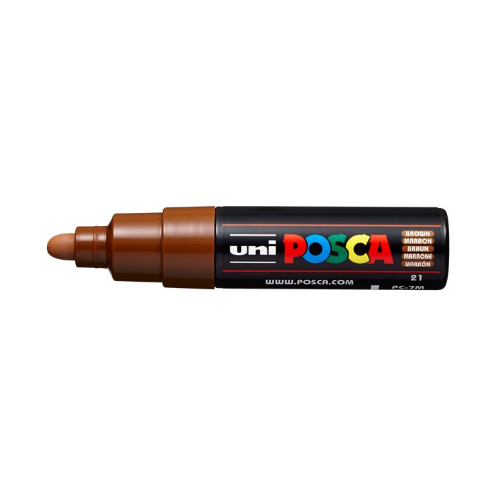 Popisovač UNI POSCA PC-7M 4.5 - 5.5 MM | brown (21) dekorativní fix