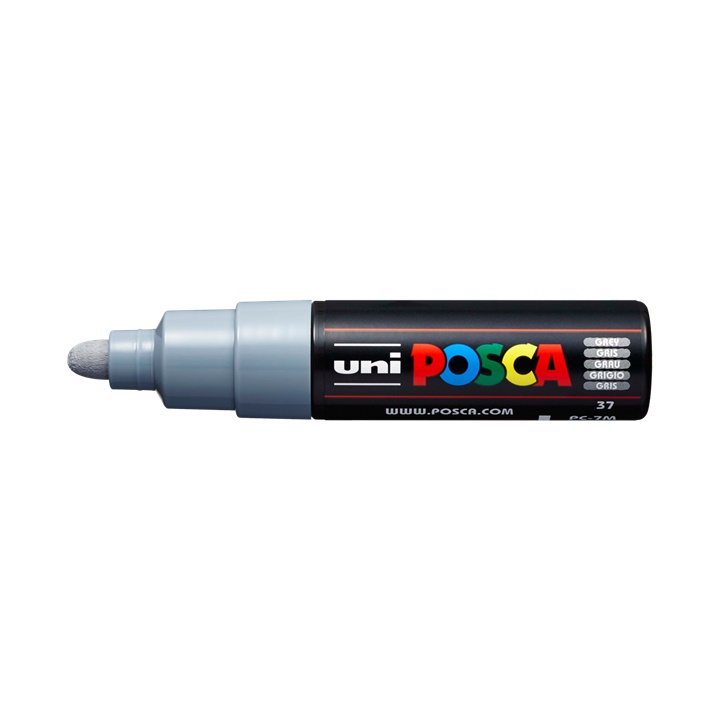 Popisovač UNI POSCA PC-7M 4.5 - 5.5 MM | grey (37) dekorativní fix