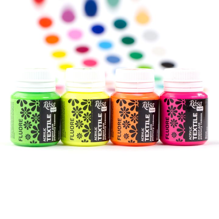 ROSA TALENT Fluorescenční akrylová barva na textil 20 ml | Různé odstíny